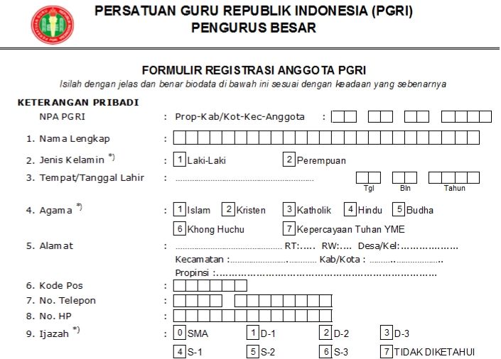 Pendaftaran PGRI Biak Numfor - Persatuan Guru Republik Indonesia Cabang Kabupaten Biak Numfor